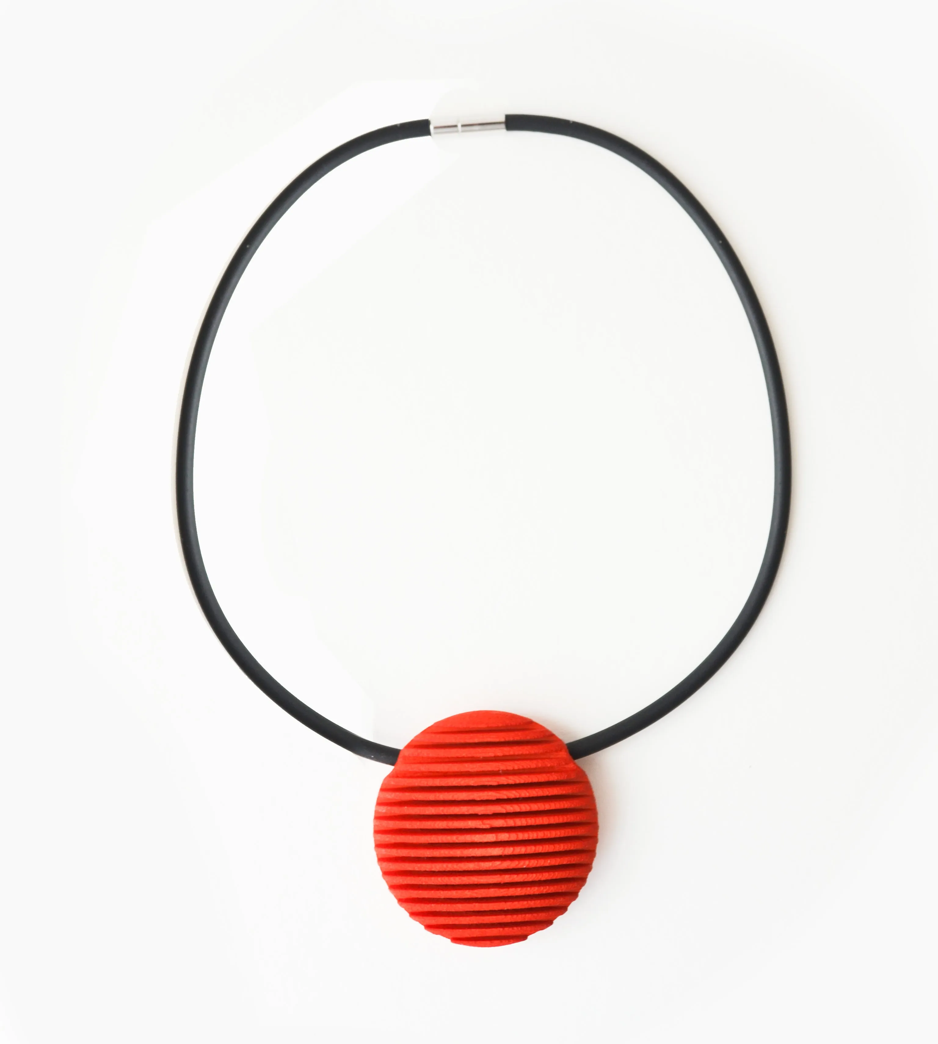 Statement 3D Printed Circle Pendant - Optical