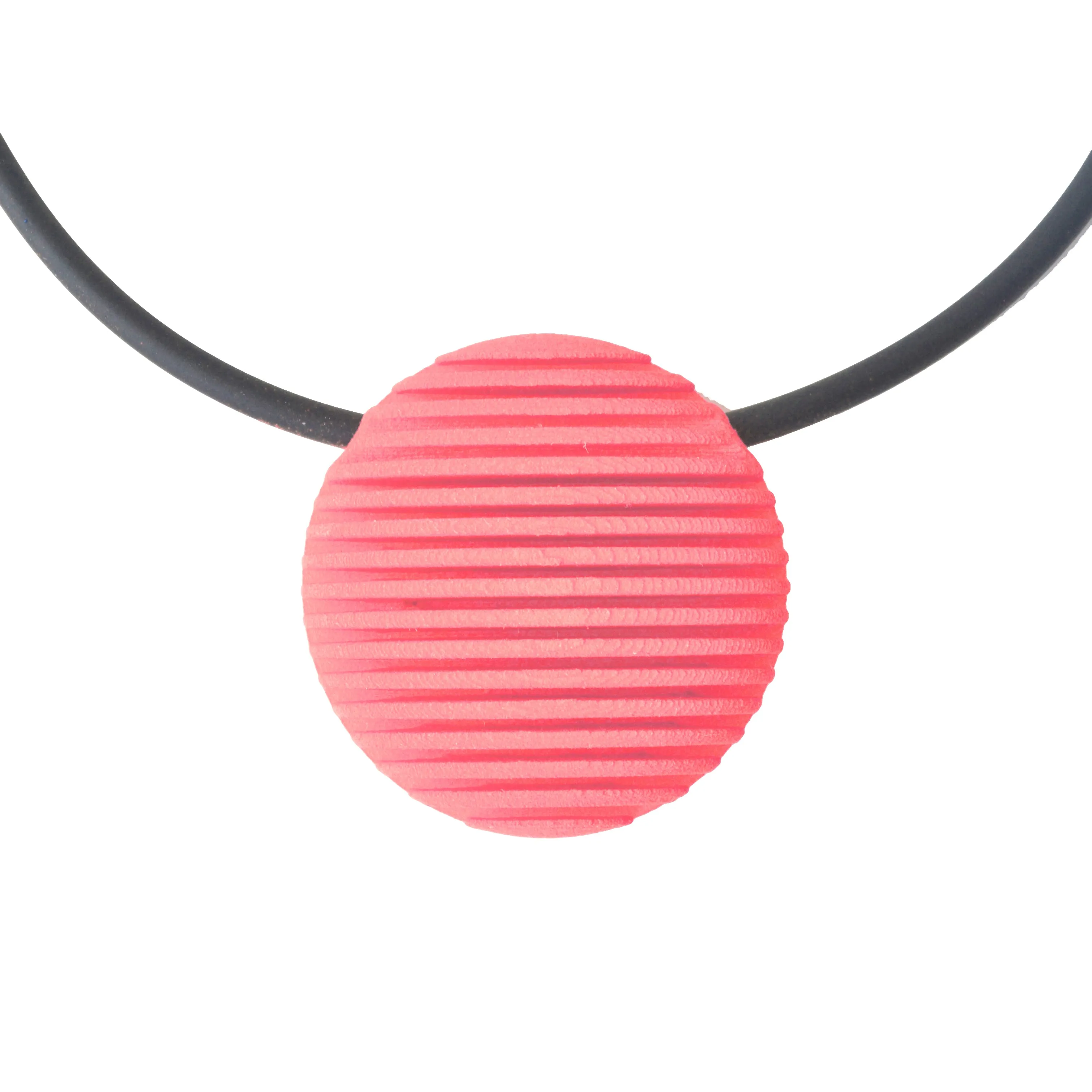 Statement 3D Printed Circle Pendant - Optical