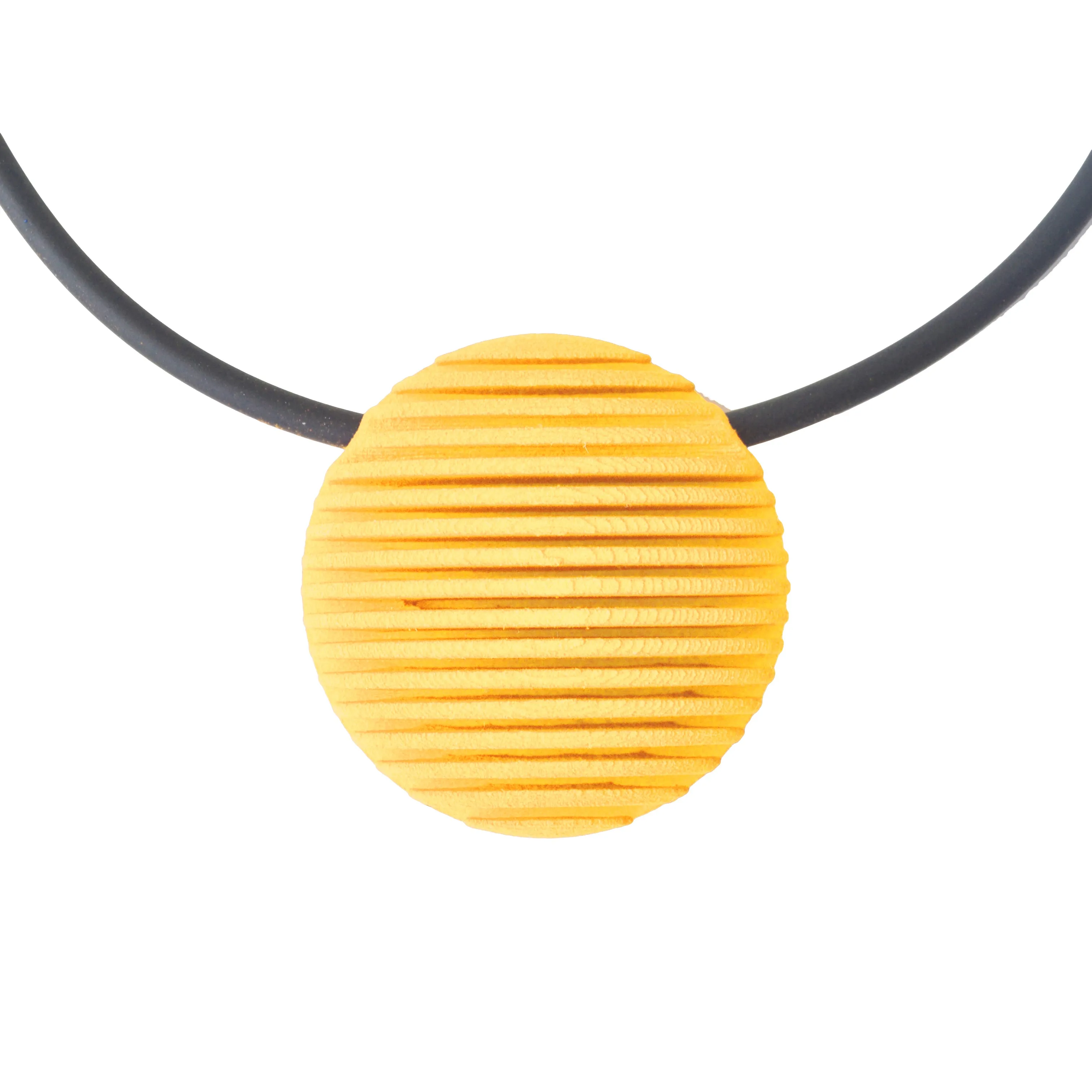 Statement 3D Printed Circle Pendant - Optical