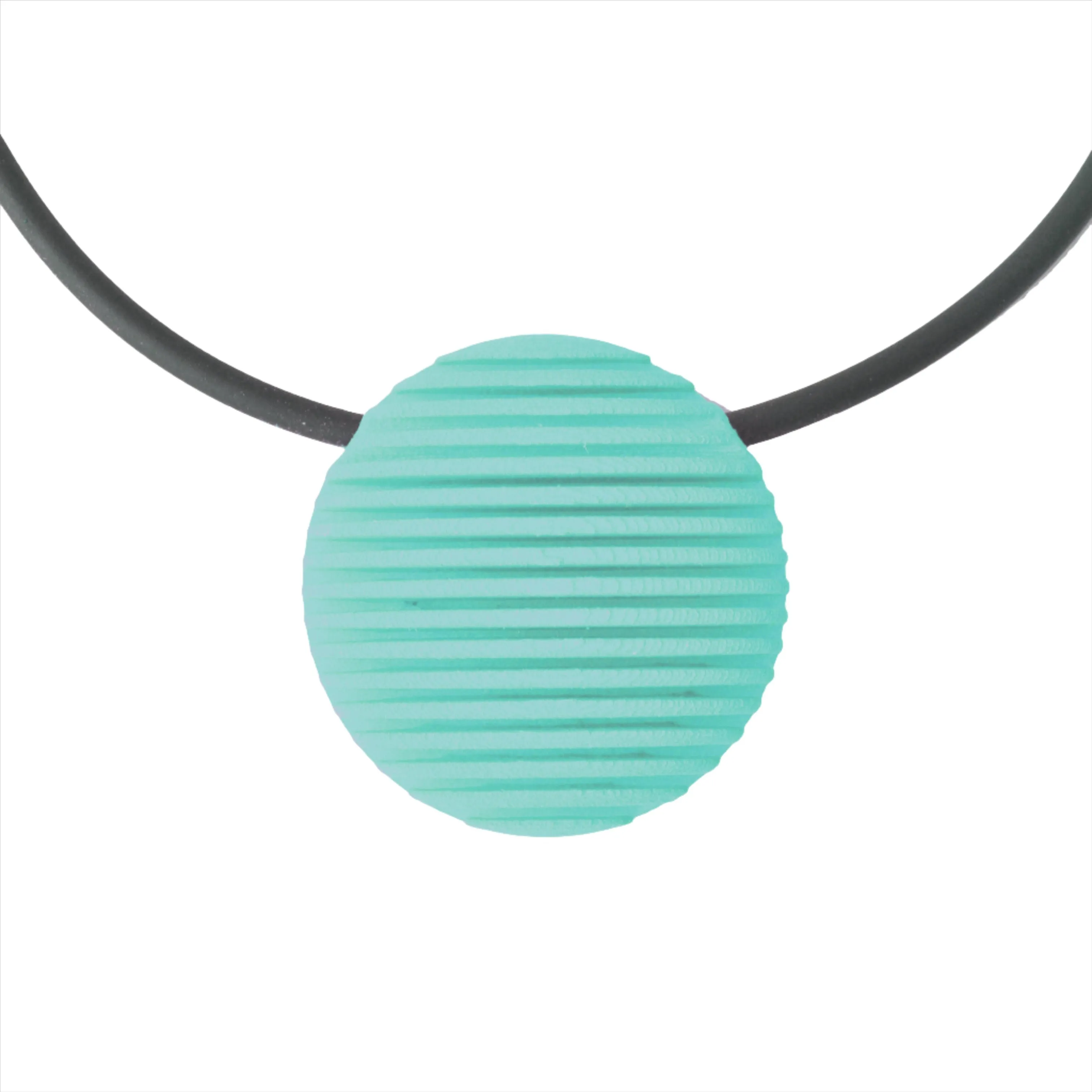Statement 3D Printed Circle Pendant - Optical