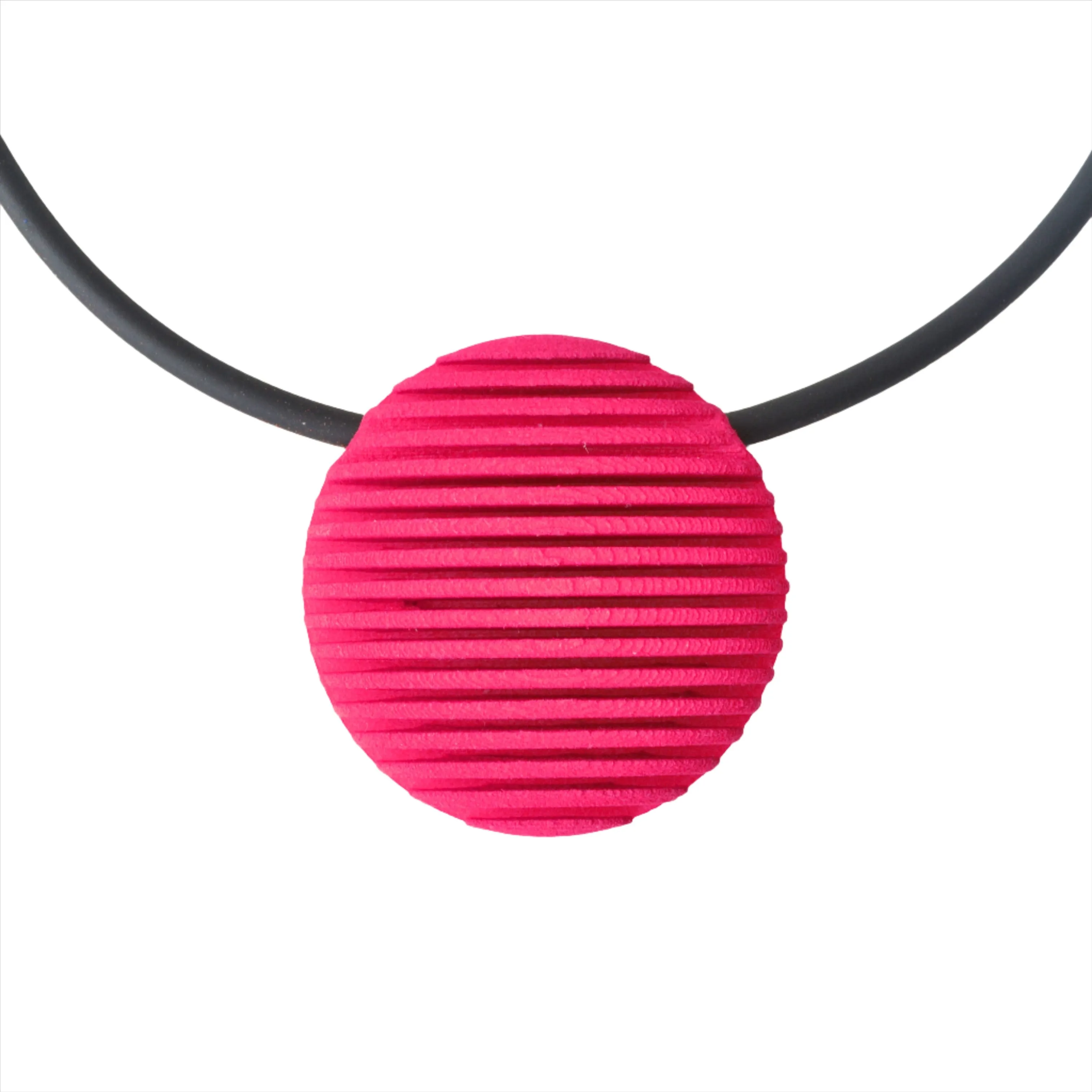 Statement 3D Printed Circle Pendant - Optical