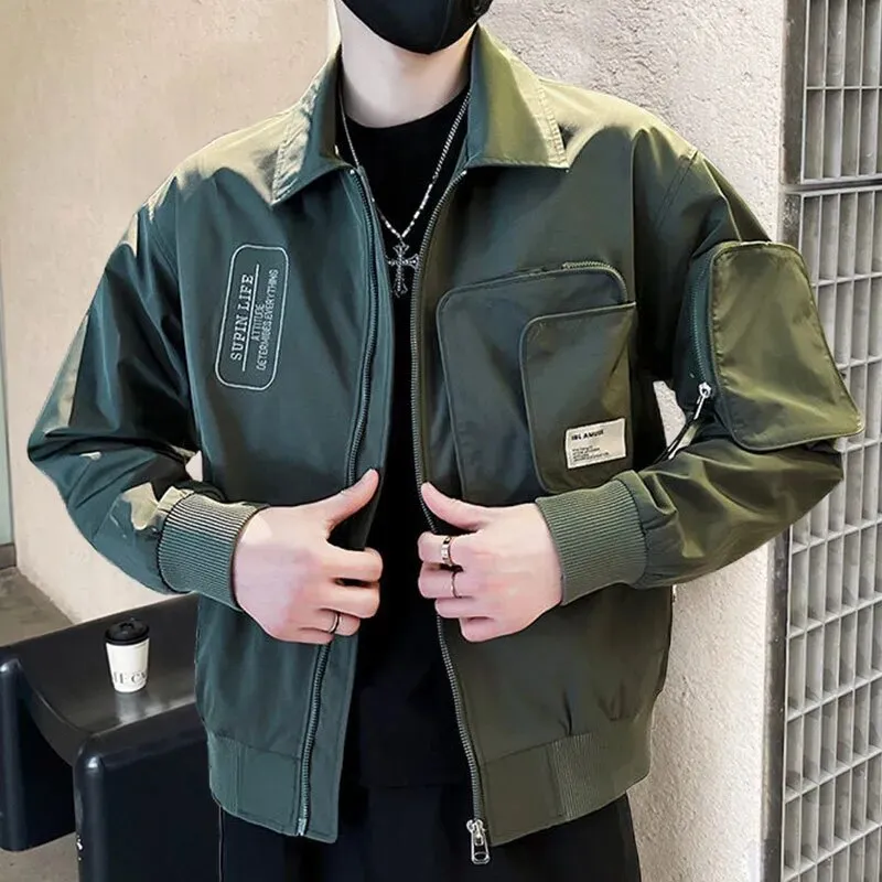 Streetwear Zipper 3D Pockets Bomber Jacket