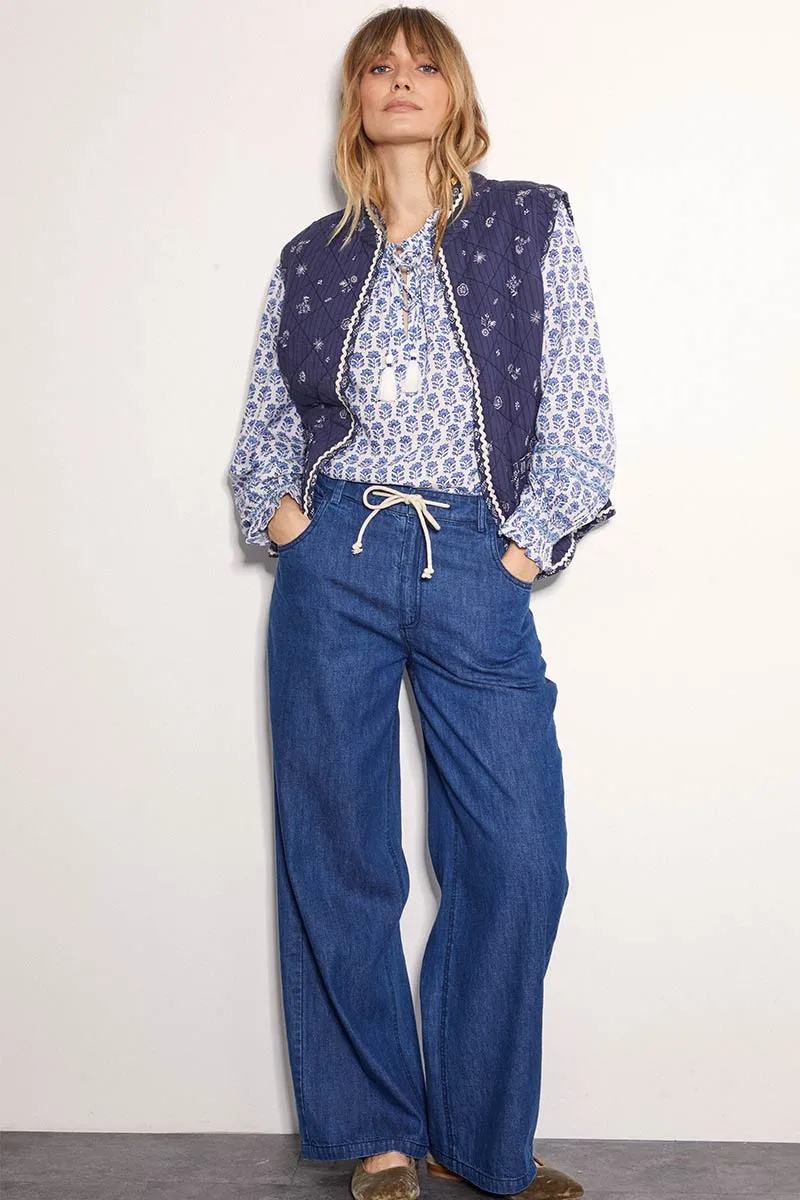 Sumitra Navy Gilet