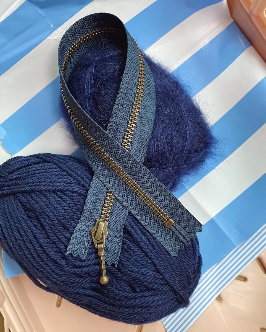 UDENLANDSKE FORHANDLERE Zipper 35 cm - Navy - Wholesale