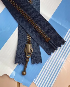 UDENLANDSKE FORHANDLERE Zipper 35 cm - Navy - Wholesale