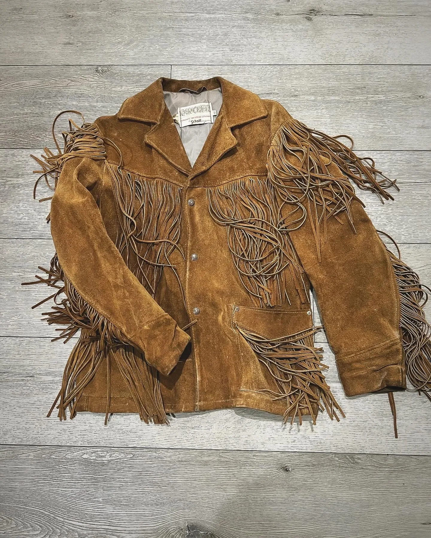Vintage Schott Men's Suede Fringe Jacket