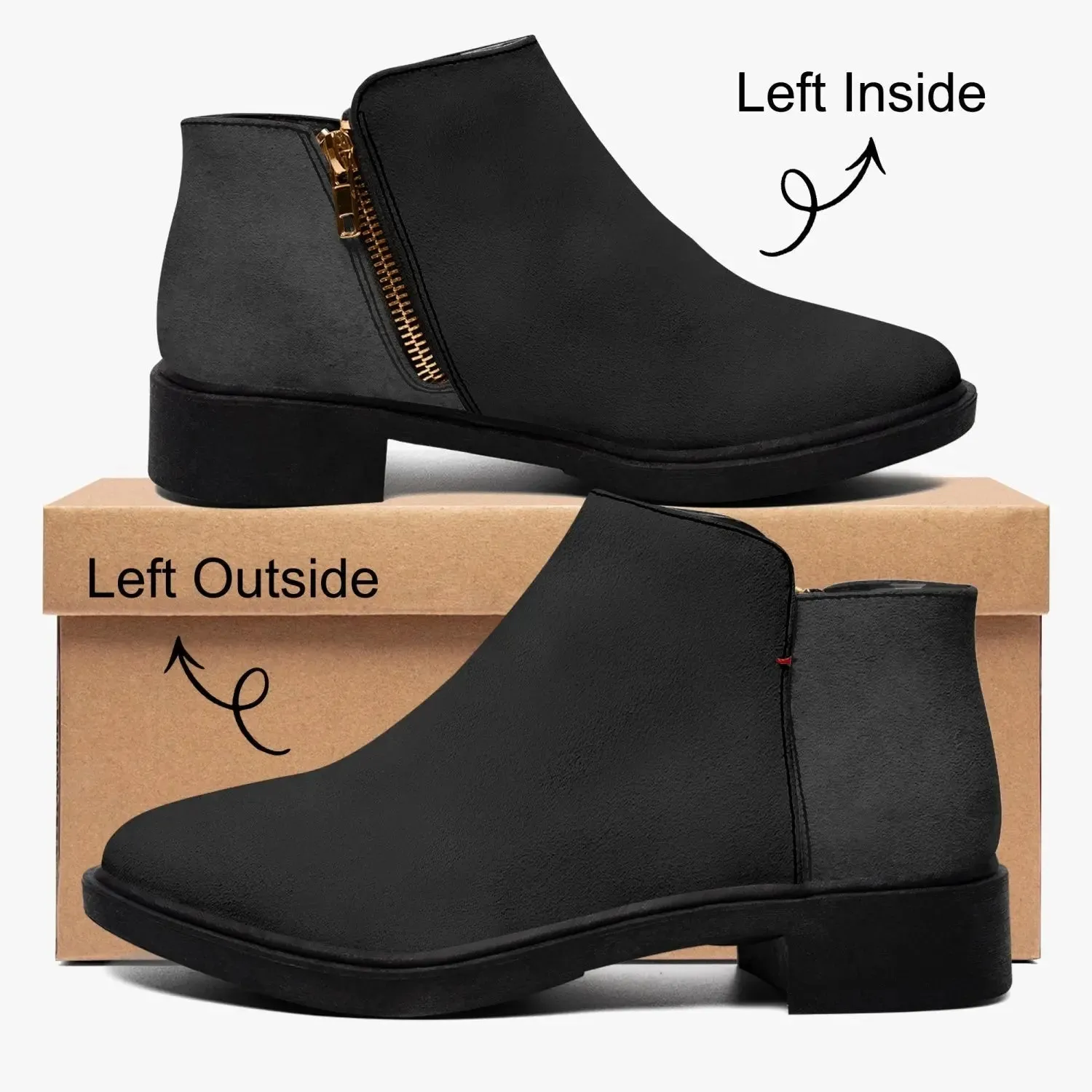 Women Classic Black Zipper Boots