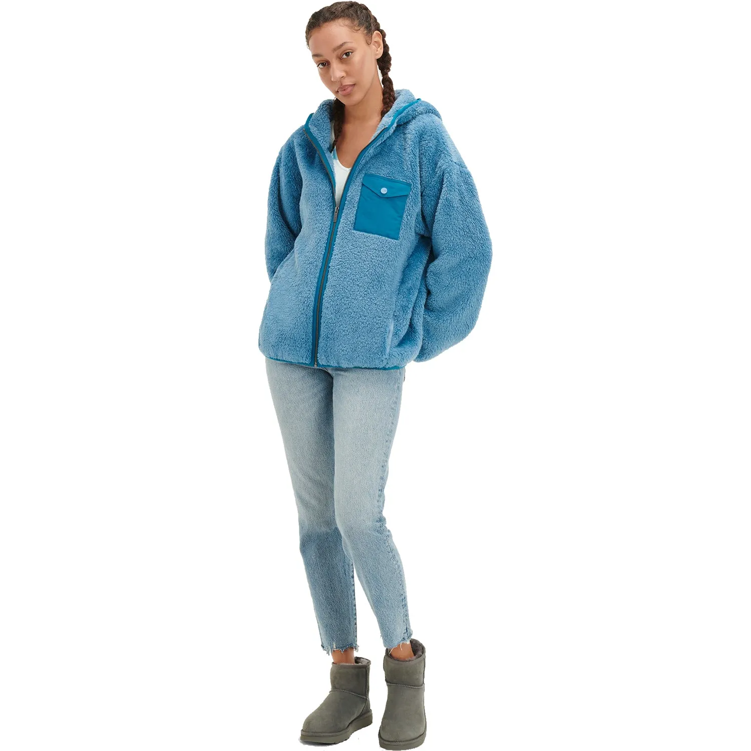 Women's UGG Kadence Blue Bell Fleece Sherpa Hoodie