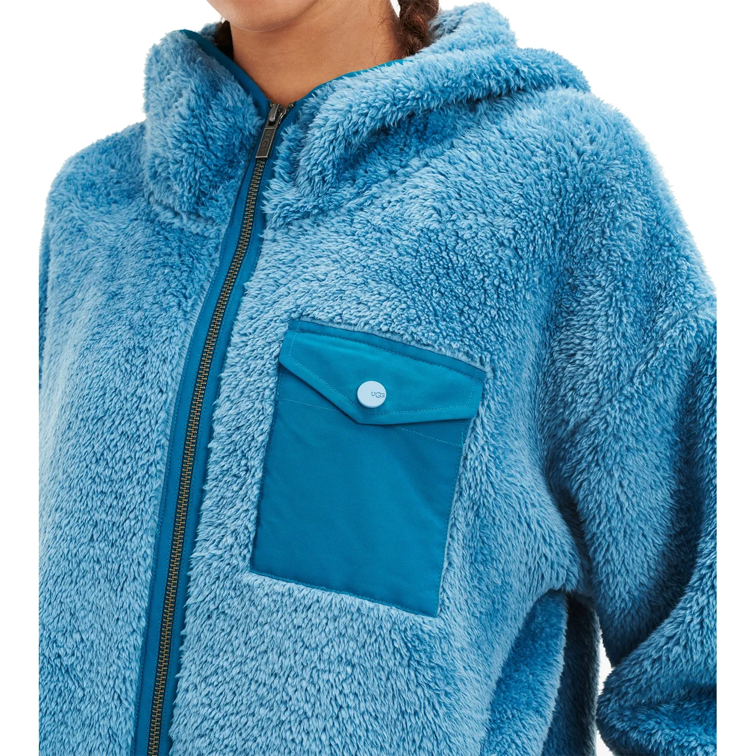 Women's UGG Kadence Blue Bell Fleece Sherpa Hoodie
